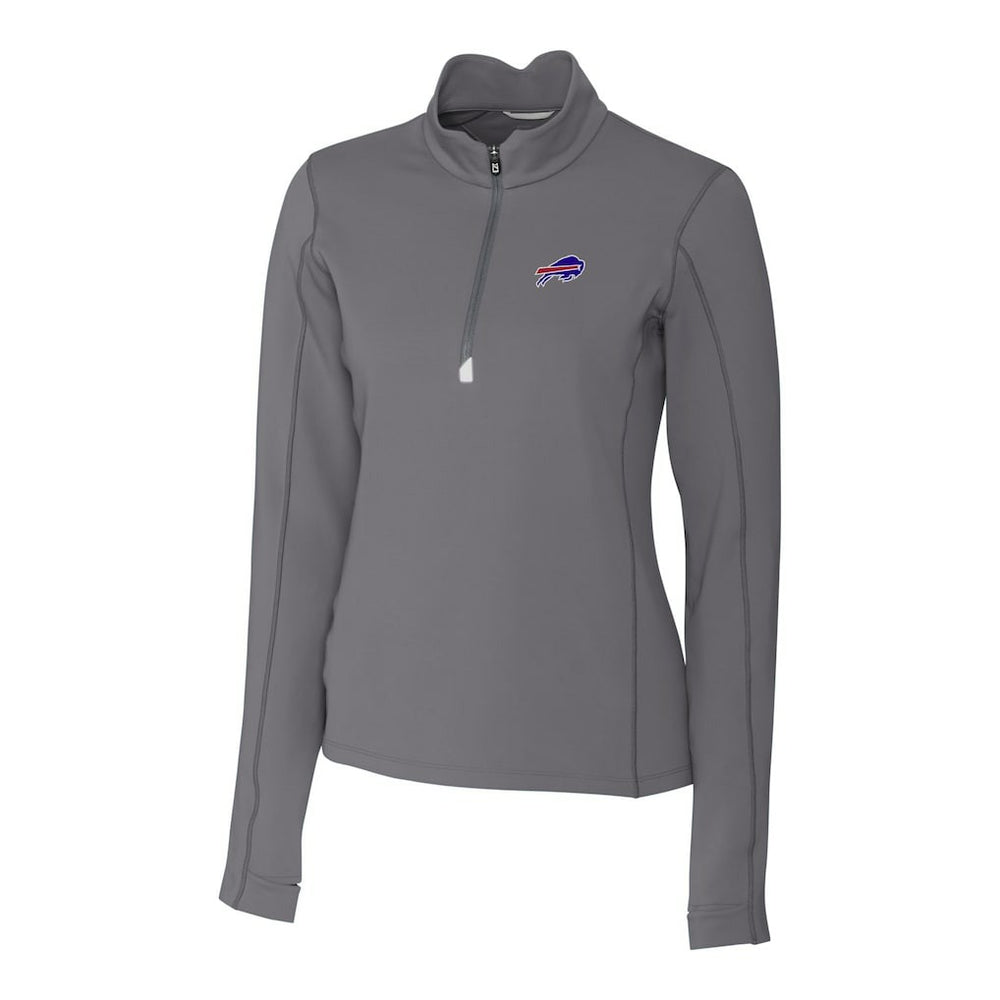 Buffalo Bills Cutter & Buck Women's Traverse Stretch Quarter-Zip Pullover Top Gray | NFL