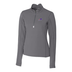 Buffalo Bills Cutter & Buck Women's Traverse Stretch Quarter-Zip Pullover Top Gray | NFL