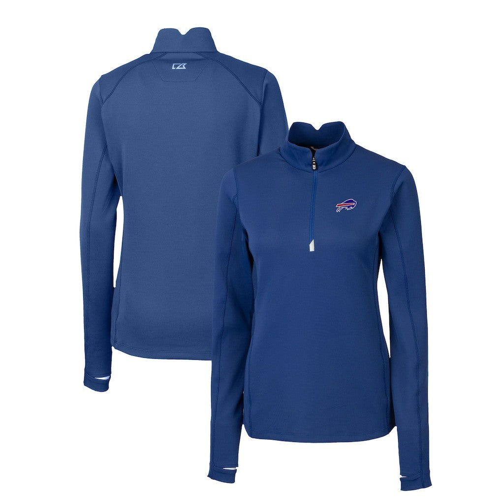 Buffalo Bills Cutter & Buck Women's Traverse Stretch Quarter-Zip Pullover Top Royal | NFL