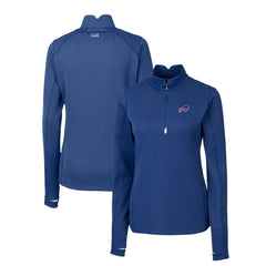 Buffalo Bills Cutter & Buck Women's Traverse Stretch Quarter-Zip Pullover Top Royal | NFL