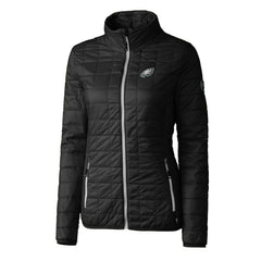 Philadelphia Eagles Cutter & Buck Women's Rainier PrimaLoft Eco Insulated Full-Zip Puffer Jacket Black | NFL