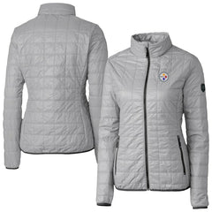 Pittsburgh Steelers Cutter & Buck Women's Rainier PrimaLoft Eco Insulated Full-Zip Puffer Jacket Gray | NFL