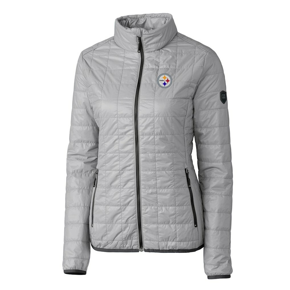 Pittsburgh Steelers Cutter & Buck Women's Rainier PrimaLoft Eco Insulated Full-Zip Puffer Jacket Gray | NFL