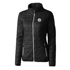 Pittsburgh Steelers Cutter & Buck Women's Rainier PrimaLoft Eco Insulated Full-Zip Puffer Jacket Black | NFL
