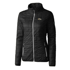 Baltimore Ravens Cutter & Buck Women's Rainier PrimaLoft Eco Insulated Full-Zip Puffer Jacket Black | NFL
