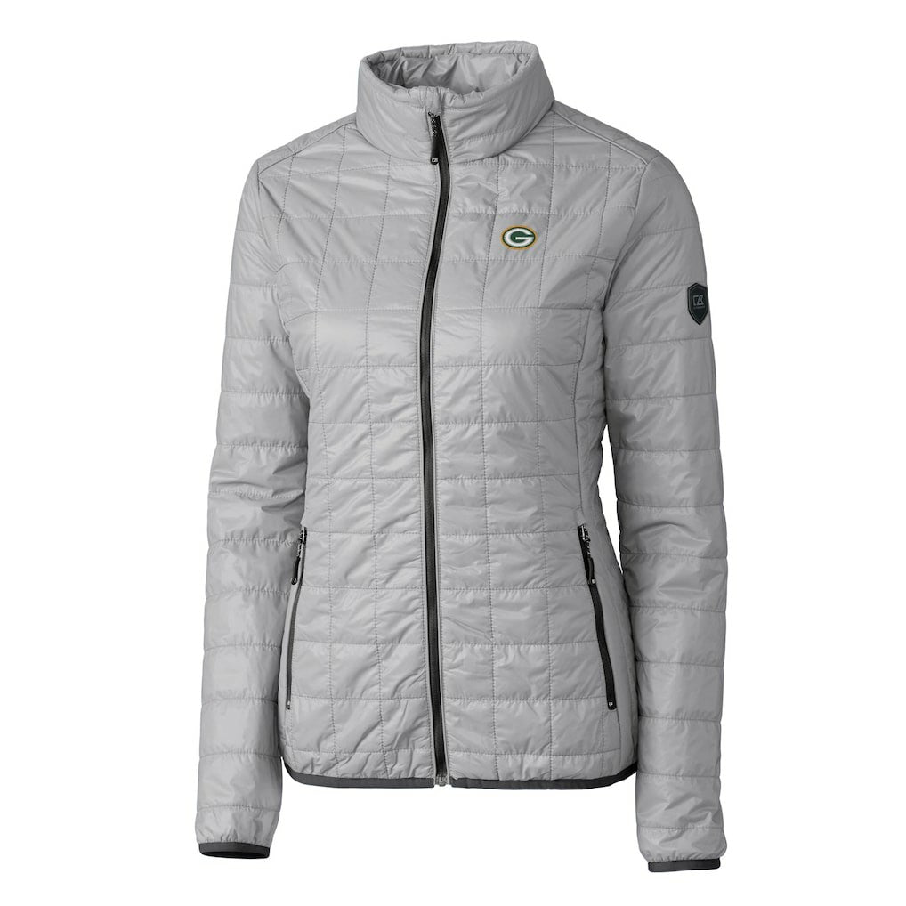 Green Bay Packers Cutter & Buck Women's Rainier PrimaLoft Eco Insulated Full-Zip Puffer Jacket Gray | NFL