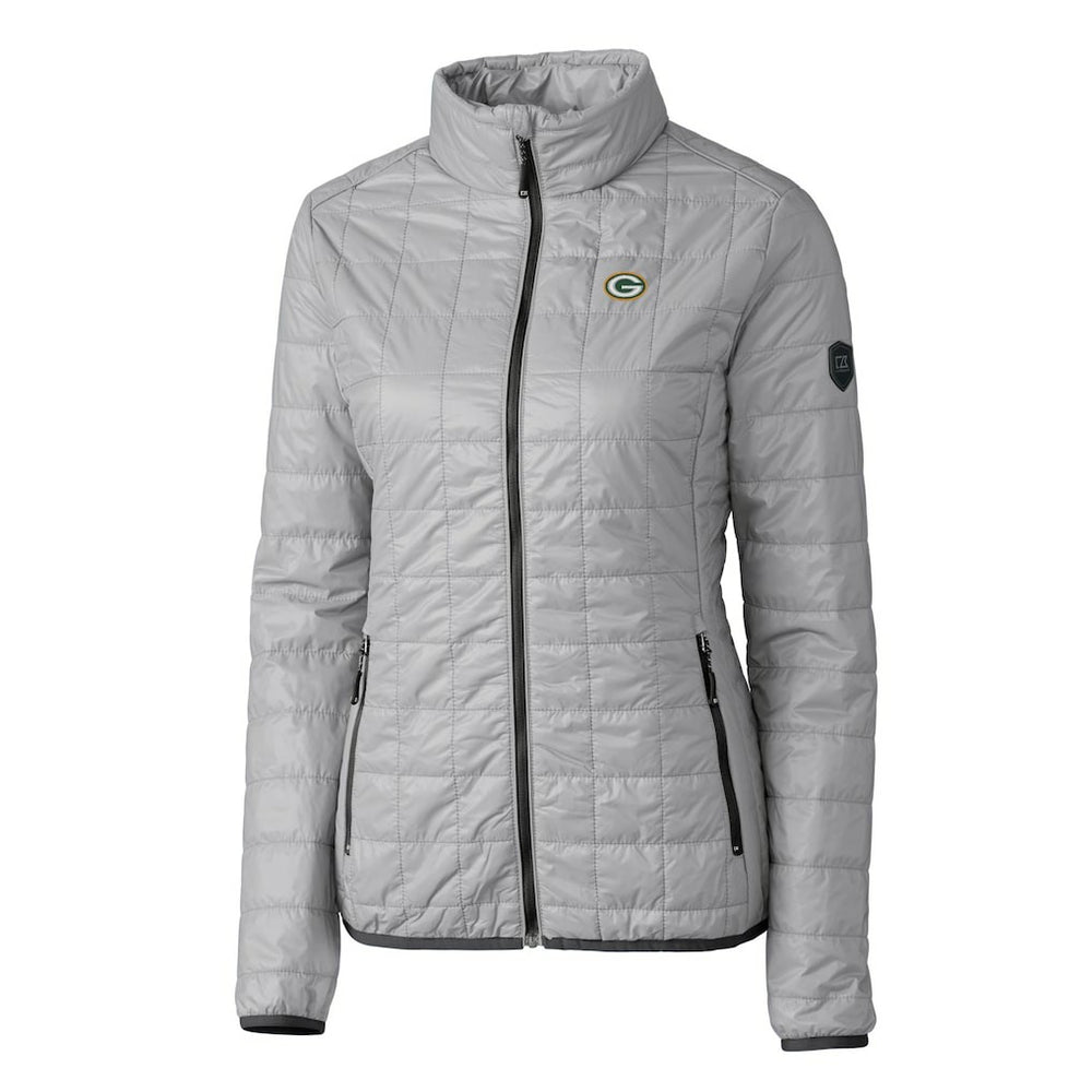 Green Bay Packers Cutter & Buck Women's Rainier PrimaLoft Eco Insulated Full-Zip Puffer Jacket Gray | NFL
