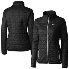 Green Bay Packers Cutter & Buck Women's Rainier PrimaLoft Eco Insulated Full-Zip Puffer Jacket Black | NFL
