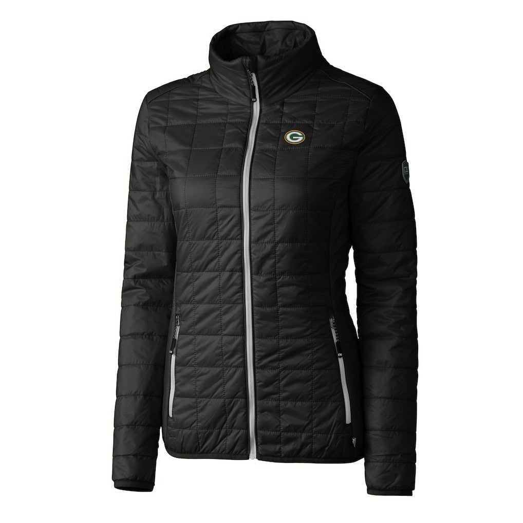 Green Bay Packers Cutter & Buck Women's Rainier PrimaLoft Eco Insulated Full-Zip Puffer Jacket Black | NFL