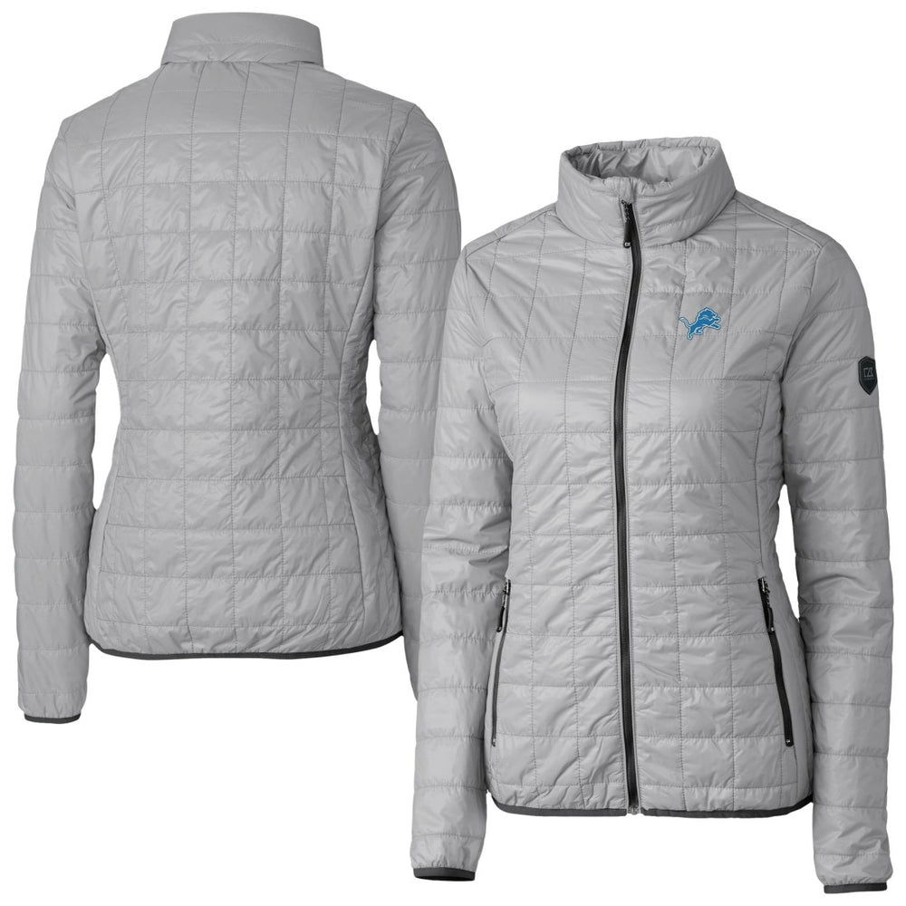 Detroit Lions Cutter & Buck Women's Rainier PrimaLoft Eco Insulated Full-Zip Puffer Jacket Gray | NFL