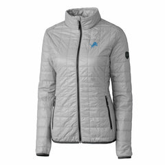 Detroit Lions Cutter & Buck Women's Rainier PrimaLoft Eco Insulated Full-Zip Puffer Jacket Gray | NFL
