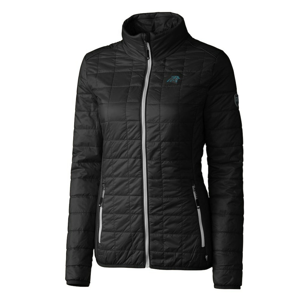Carolina Panthers Cutter & Buck Women's Rainier PrimaLoft Eco Insulated Full-Zip Puffer Jacket Black | NFL