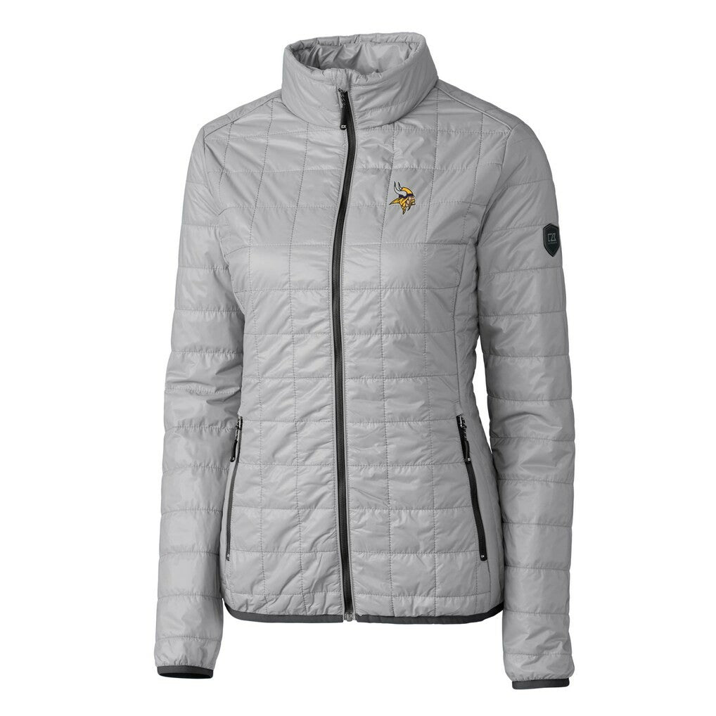 Minnesota Vikings Cutter & Buck Women's Rainier PrimaLoft Eco Insulated Full-Zip Puffer Jacket Gray | NFL