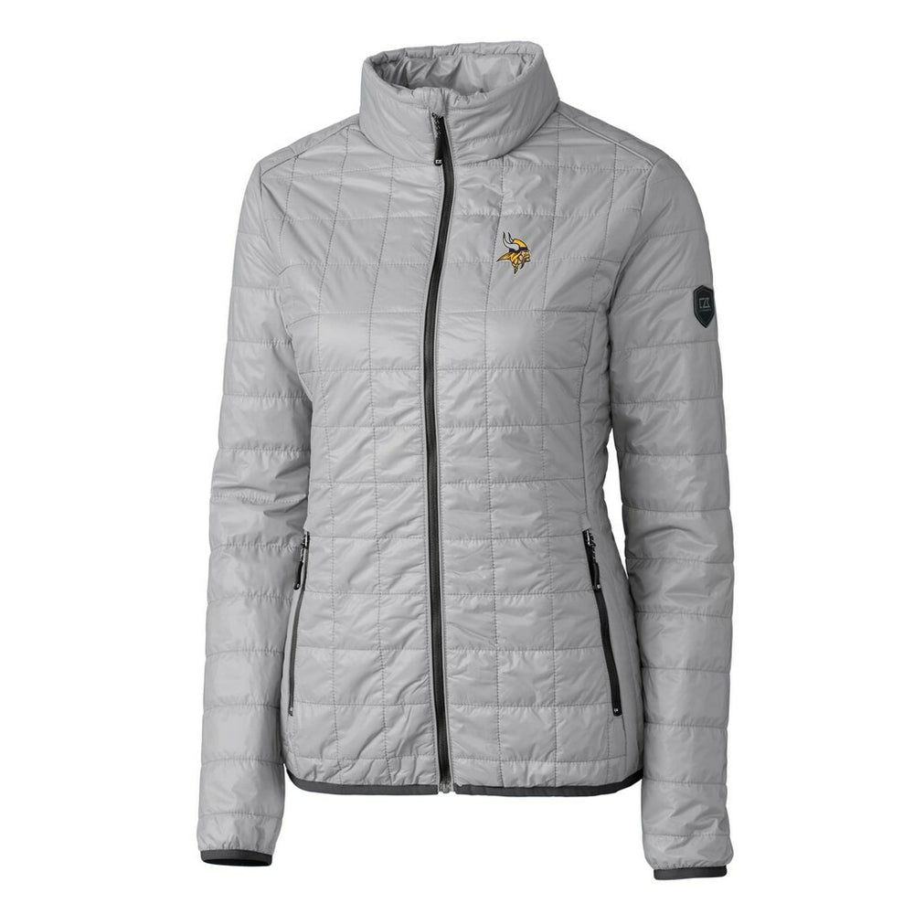 Minnesota Vikings Cutter & Buck Women's Rainier PrimaLoft Eco Insulated Full-Zip Puffer Jacket Gray | NFL