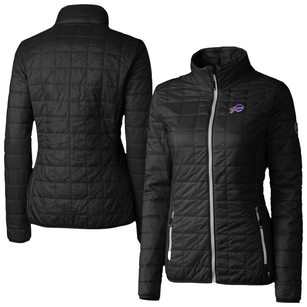 Buffalo Bills Cutter & Buck Women's Rainier PrimaLoft Eco Insulated Full-Zip Puffer Jacket Black | NFL