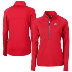 Kansas City Chiefs Cutter & Buck Women's Adapt Eco Knit Stretch Recycled Half-Zip Pullover Top Red | NFL