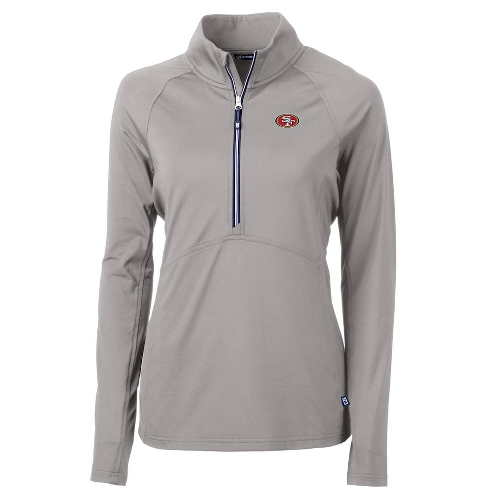 San Francisco 49ers Cutter & Buck Women's Adapt Eco Knit Stretch Recycled Half-Zip Pullover Top Gray | NFL