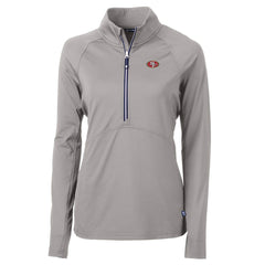 San Francisco 49ers Cutter & Buck Women's Adapt Eco Knit Stretch Recycled Half-Zip Pullover Top Gray | NFL