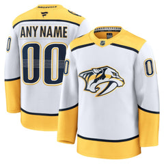 Nashville Predators Fanatics Away Premium Custom Jersey - White - NHL