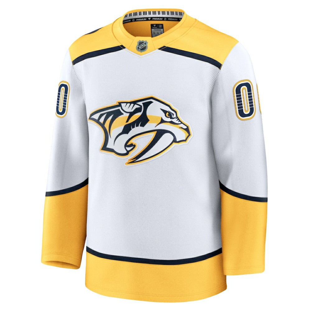 Nashville Predators Fanatics Away Premium Custom Jersey - White - NHL