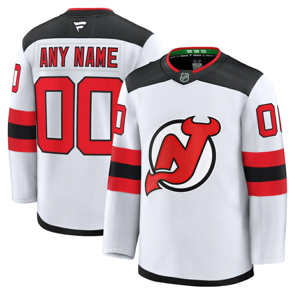 New Jersey Devils Fanatics Away Premium Custom Jersey - White - NHL