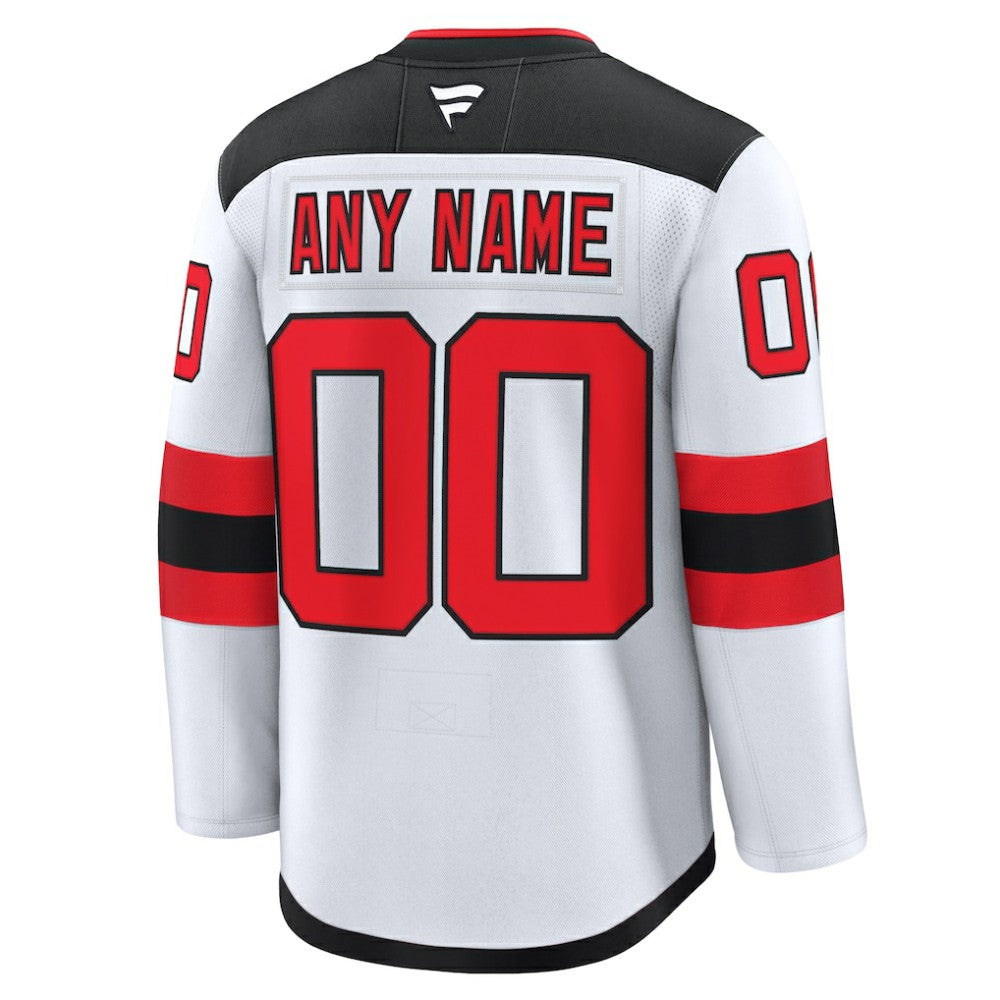New Jersey Devils Fanatics Away Premium Custom Jersey - White - NHL