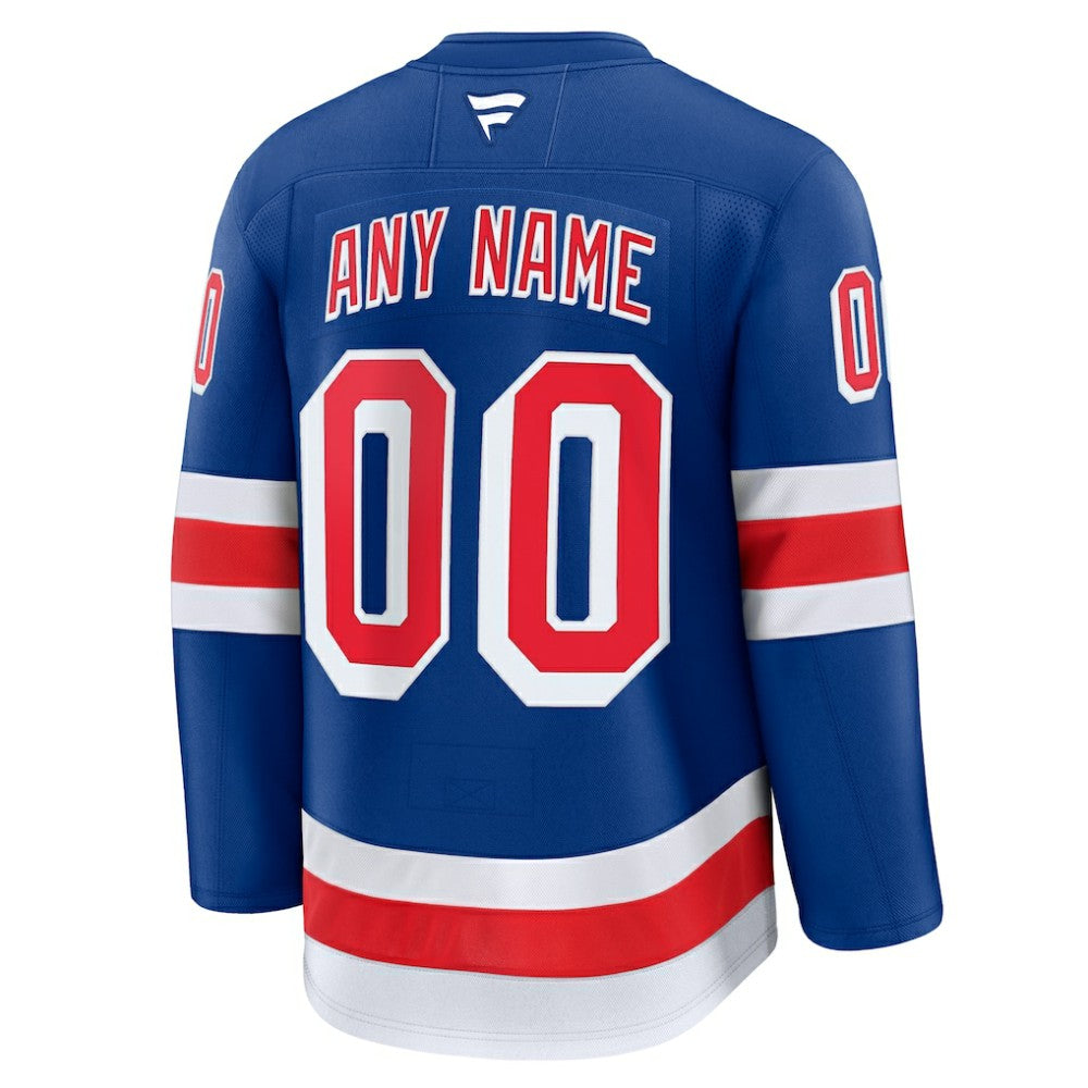 New York Rangers Fanatics Home Premium Custom Jersey - Royal - NHL
