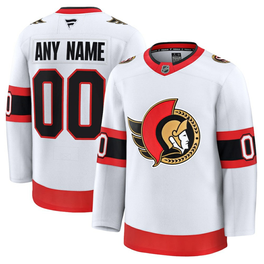 Ottawa Senators Fanatics Away Premium Custom Jersey - White - NHL