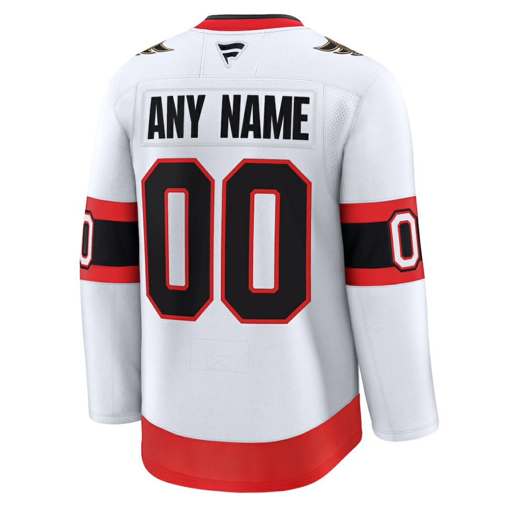Ottawa Senators Fanatics Away Premium Custom Jersey - White - NHL