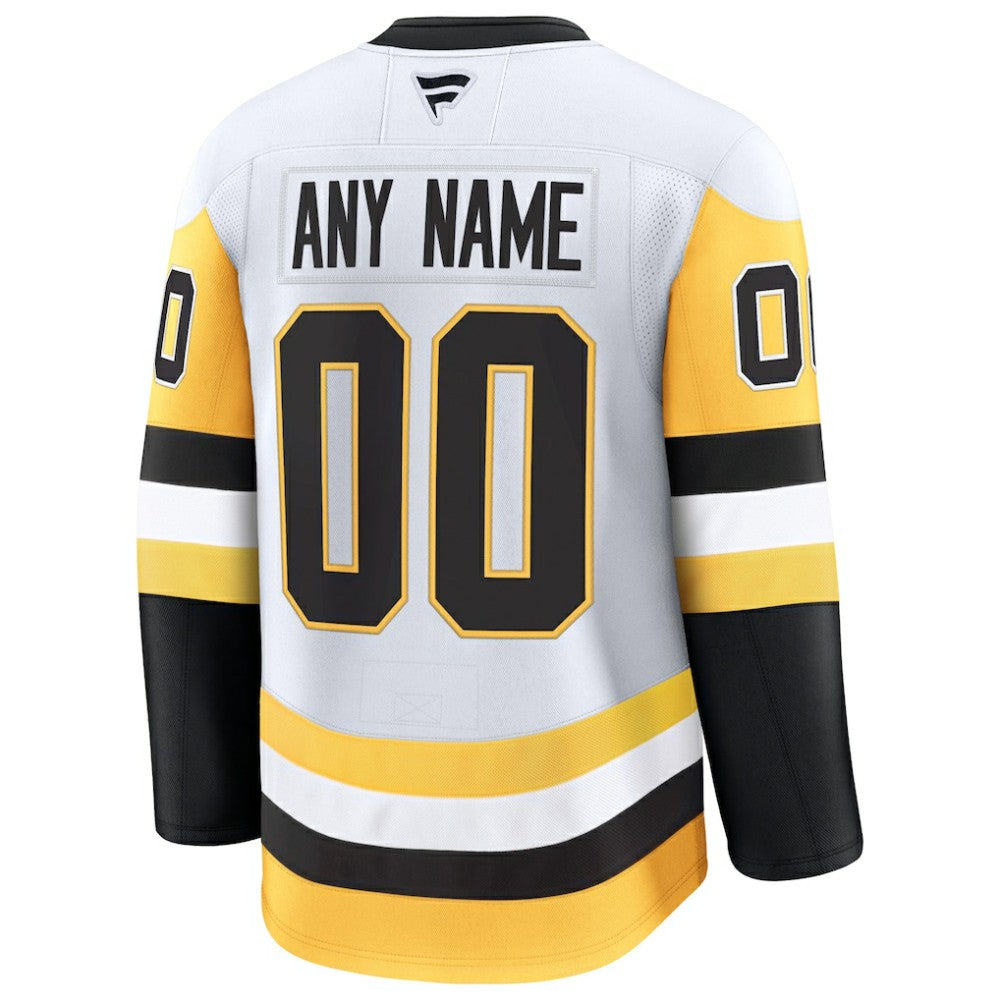 Pittsburgh Penguins Fanatics Away Premium Custom Jersey - White - NHL