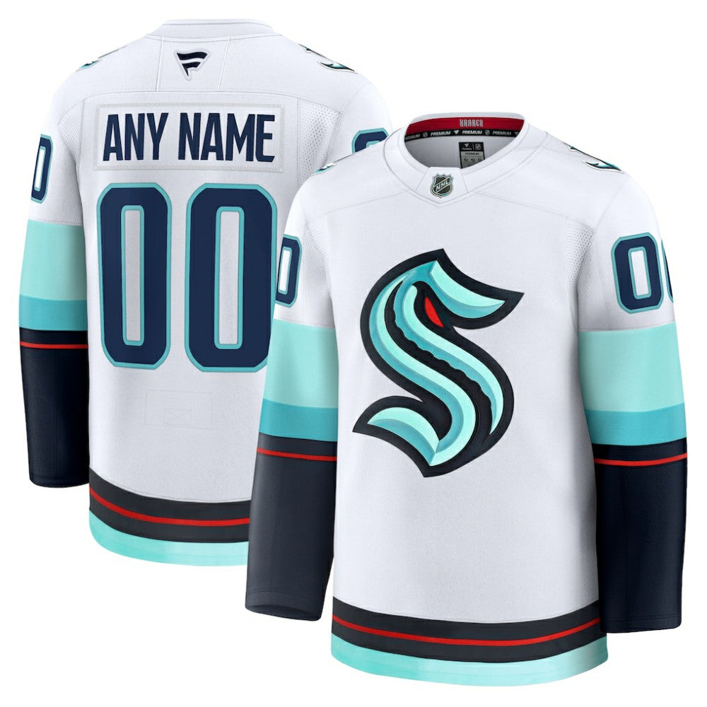 Seattle Kraken Fanatics Away Premium Custom Jersey - White - NHL
