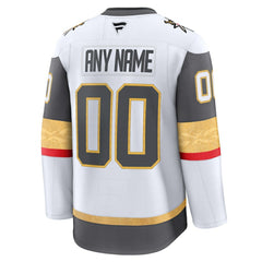 Vegas Golden Knights Fanatics Away Premium Custom Jersey - White - NHL