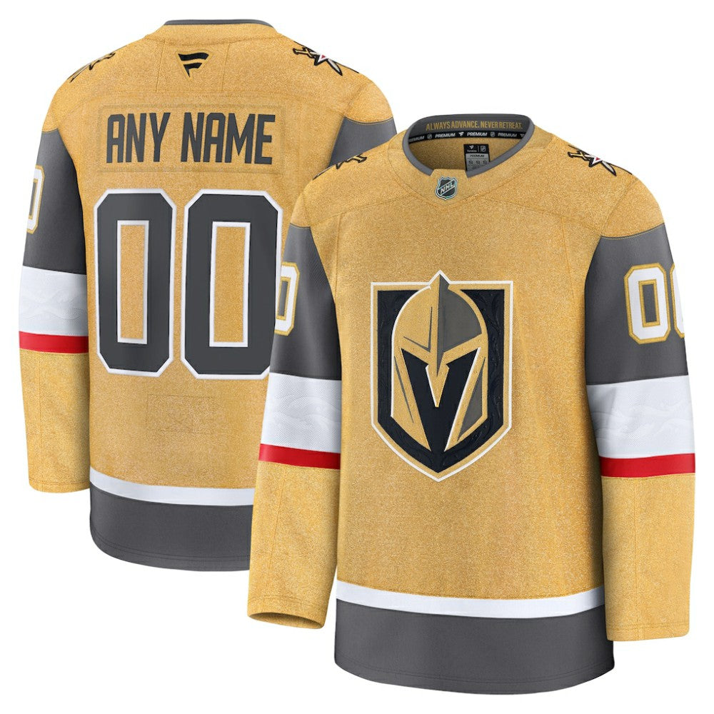 Vegas Golden Knights Fanatics Home Premium Custom Jersey - Gold - NHL