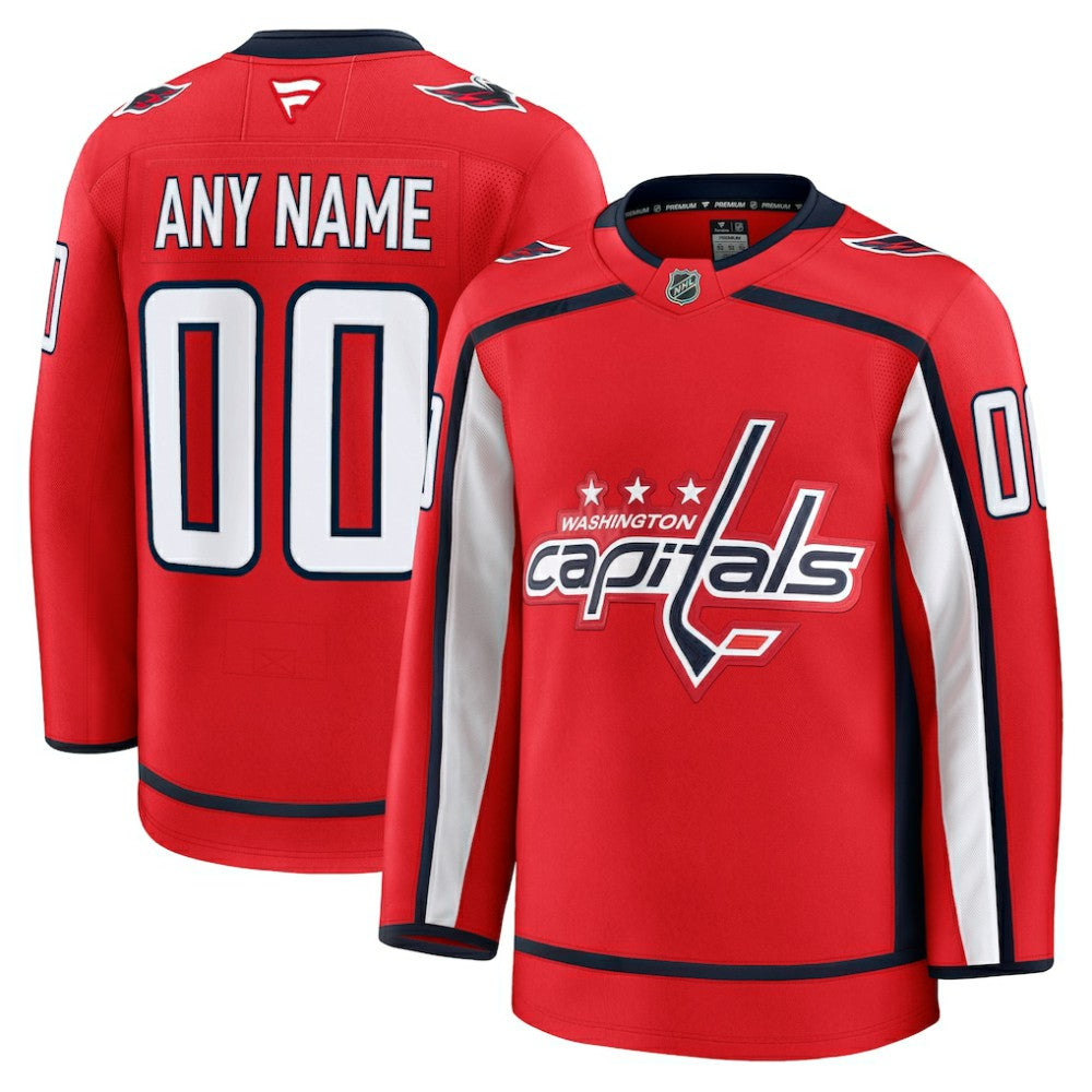 Washington Capitals Fanatics Home Premium Custom Jersey - Red - NHL