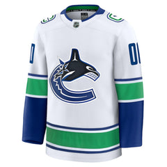 Vancouver Canucks Fanatics Away Premium Custom Jersey - White - NHL