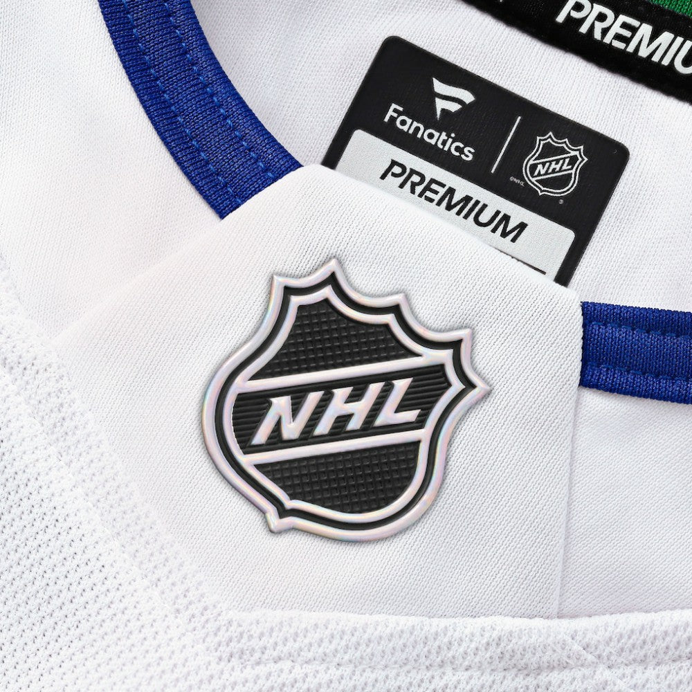 Vancouver Canucks Fanatics Away Premium Custom Jersey - White - NHL