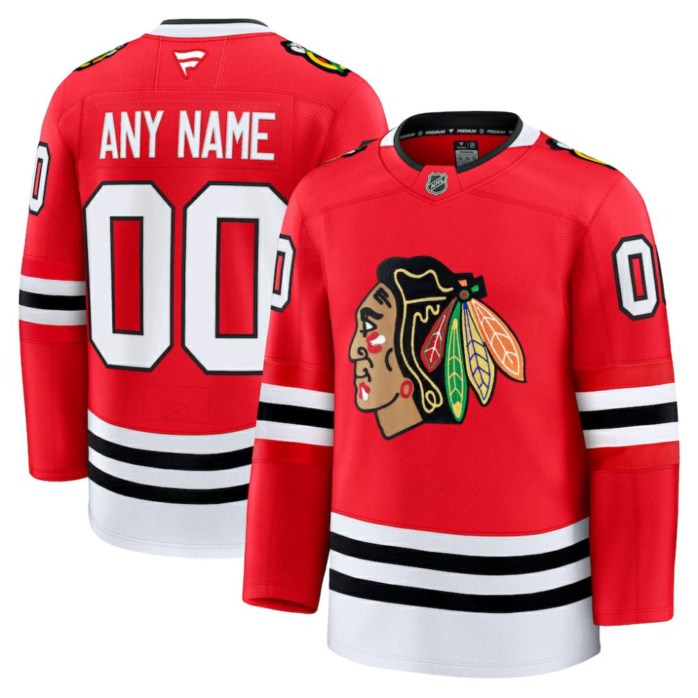 Chicago Blackhawks Fanatics Home Premium Custom Jersey - Red - NHL