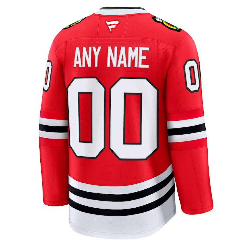 Chicago Blackhawks Fanatics Home Premium Custom Jersey - Red - NHL