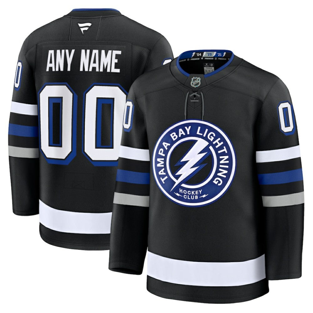 Tampa Bay Lightning Fanatics Alternate Premium Custom Jersey - Black - NHL