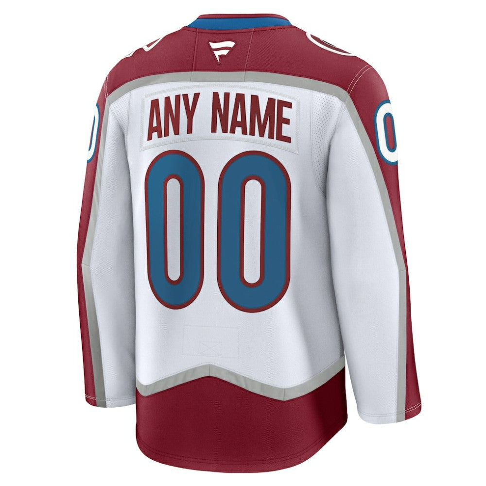 Colorado Avalanche Fanatics Away Premium Custom Jersey - White - NHL