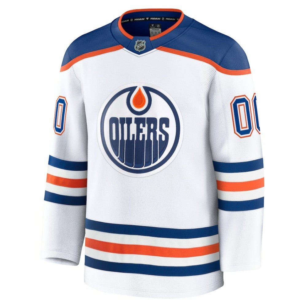 Edmonton Oilers Fanatics Away Premium Custom Jersey - White - NHL