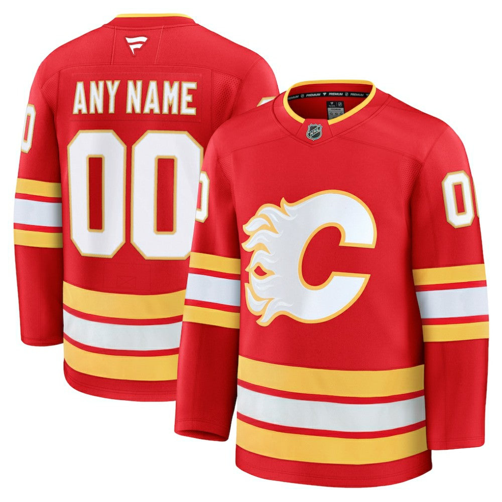 Calgary Flames Fanatics Home Premium Custom Jersey - Red - NHL