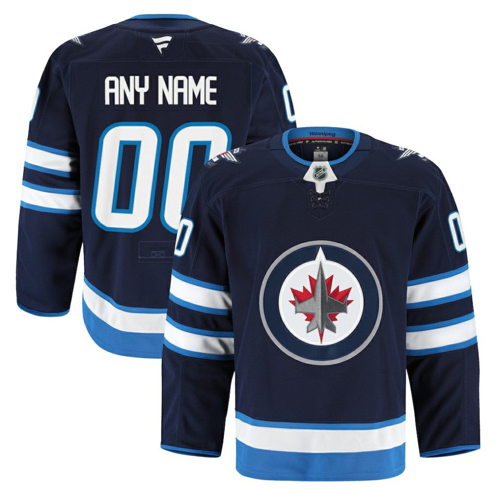 Winnipeg Jets Fanatics Home Authentic Pro Custom Jersey - Navy - NHL