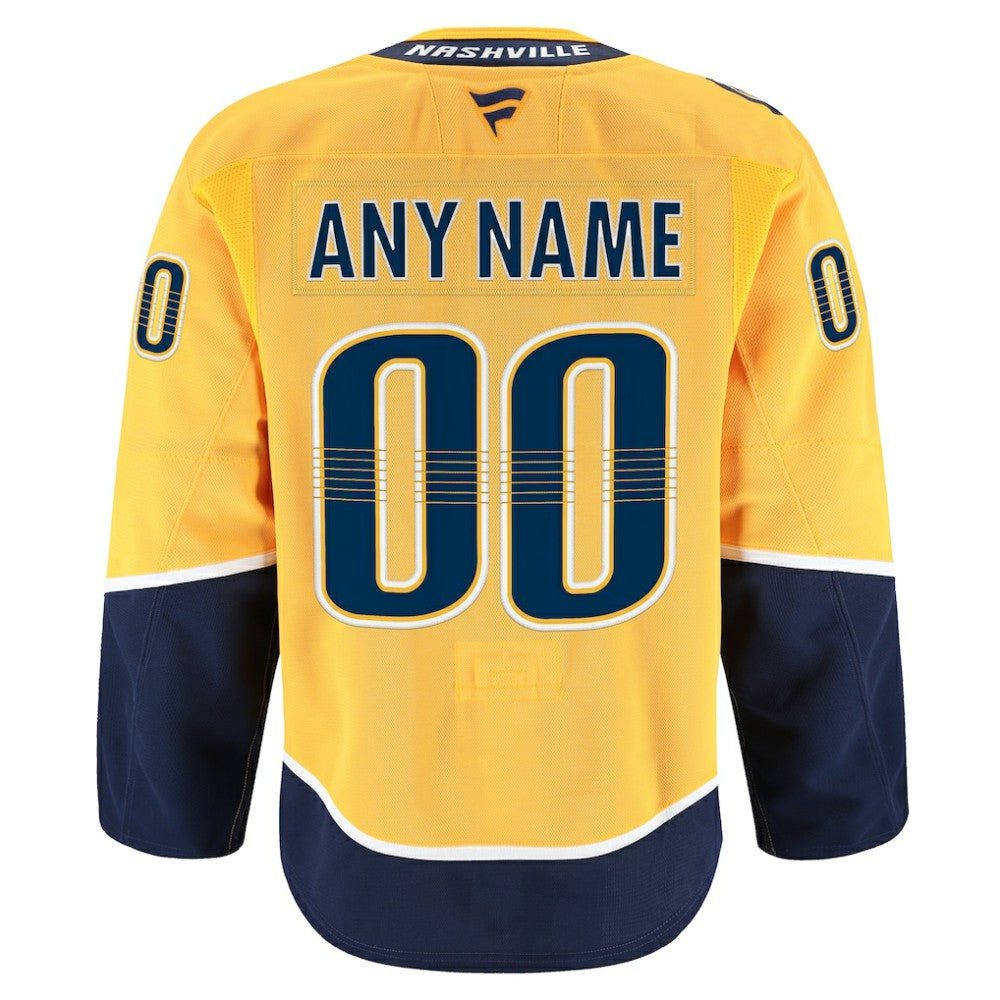 Nashville Predators Fanatics Home Authentic Pro Custom Jersey - Gold - NHL