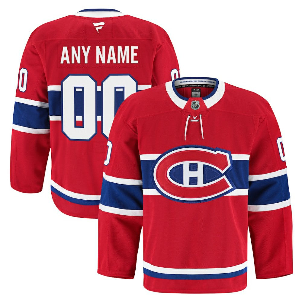 Montreal Canadiens Fanatics Home Authentic Pro Custom Jersey - Red - NHL
