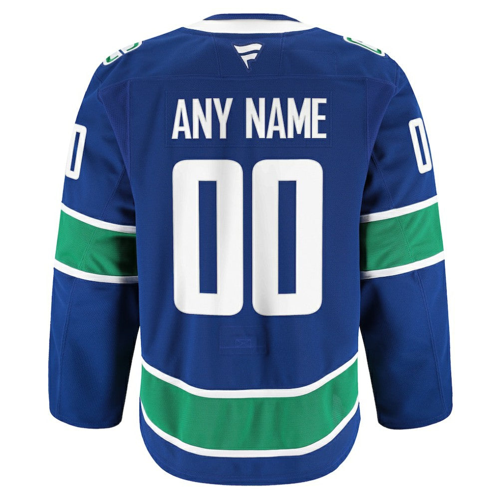 Vancouver Canucks Fanatics Home Authentic Pro Custom Jersey - Blue - NHL