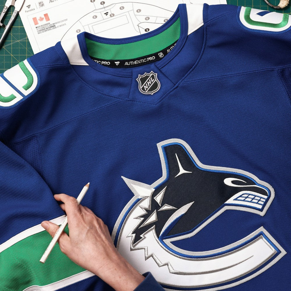 Vancouver Canucks Fanatics Home Authentic Pro Custom Jersey - Blue - NHL