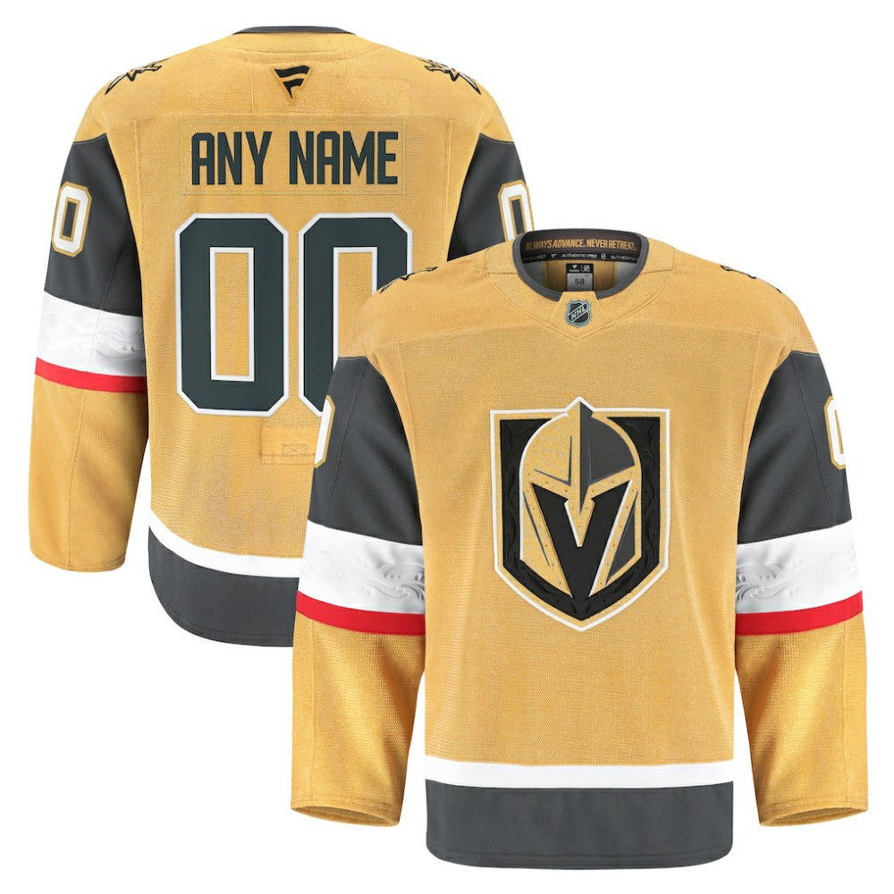 Vegas Golden Knights Fanatics Home Authentic Pro Custom Jersey - Gold - NHL