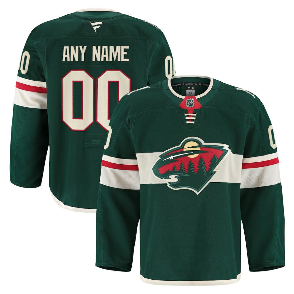 Minnesota Wild Fanatics Home Authentic Pro Custom Jersey - Green - NHL
