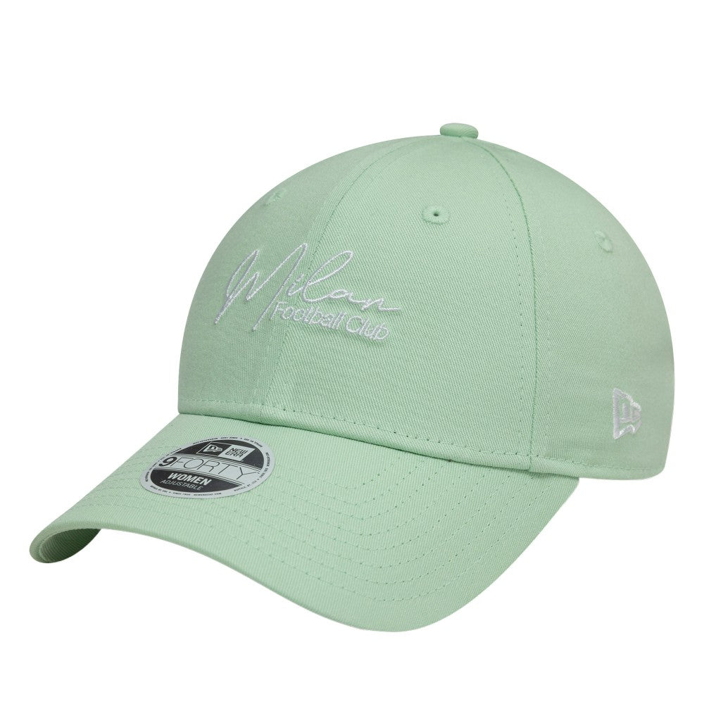 AC Milan New Era Women's Script 9FORTY Adjustable Hat Light Green | New Era discount